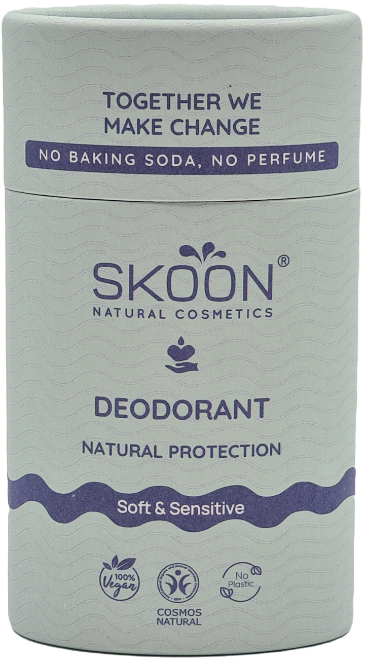 Deodorant Soft & Sensitive, 100% plastic vrij en gecertificeerd natuurlijk
